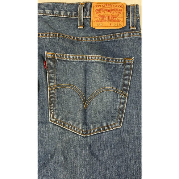 Levis 550 Flannel Lined Blue Jeans Men's 40 x 30‎ Red Tag - Picture 6 of 10